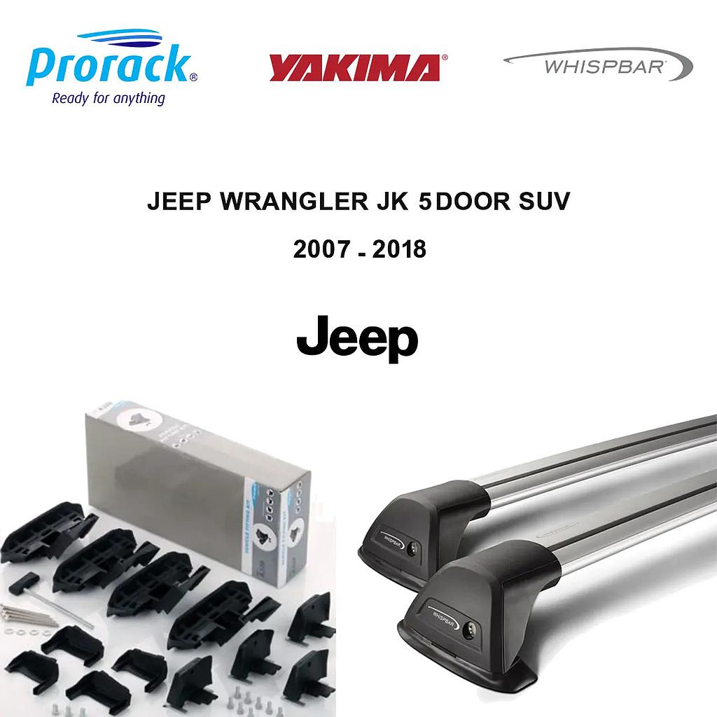 Bundle of Bundle of YK Jeep Wrangler JK 5 Door SUV 2007 - Apr 2018 S7W Whispbar Flush 105Cm and YK Q20 Q4 Tracks & K450 Kit for Jeep Wrangler JK 5 Door SUV 2007 - Apr 2018